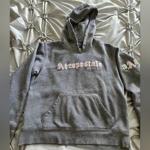 Aéropostale Gray Hoodie with Pink Logo